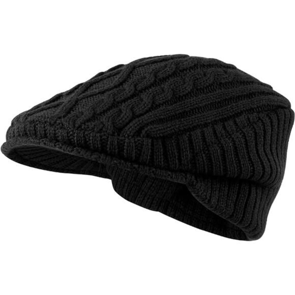 Women\'s Winter Warm Knit Hat Wool Caps with Visor main image 5